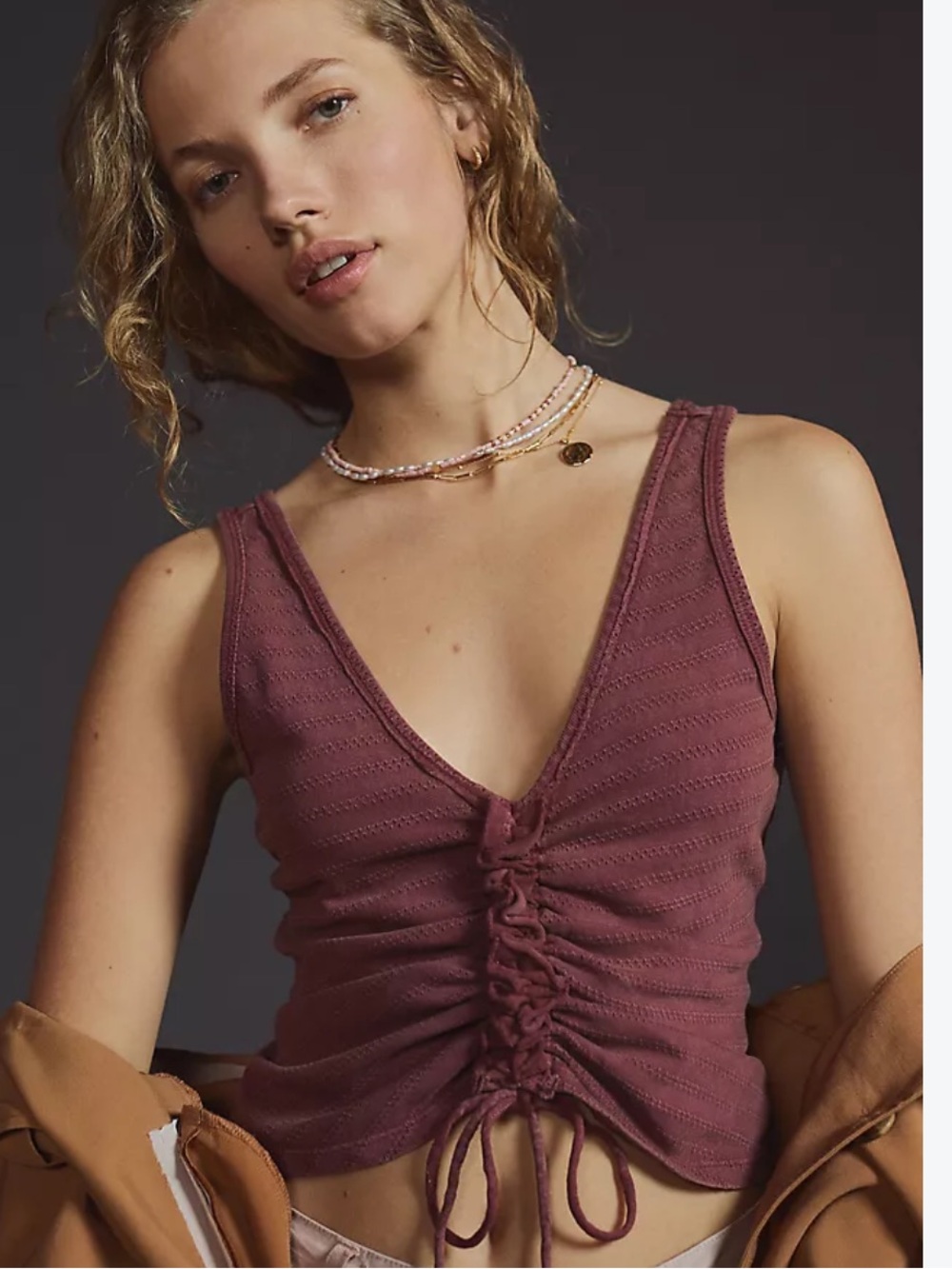 Pilcro Ruched Front Tank